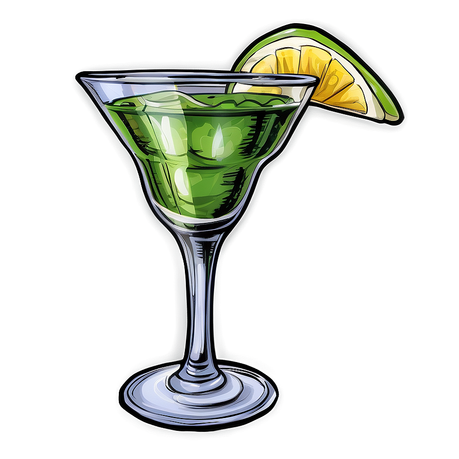 Hand Drawn Cocktail Glass Png 20 PNG image