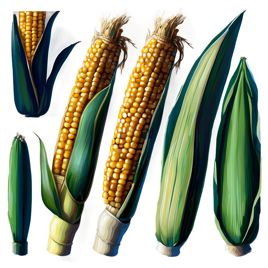 Hand Drawn Corn Stalk Png 06122024 PNG image