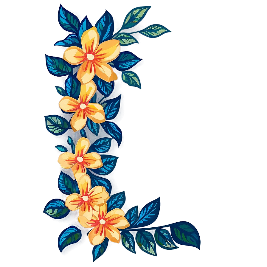 Hand-drawn Corner Flower Png Qtr19 PNG image