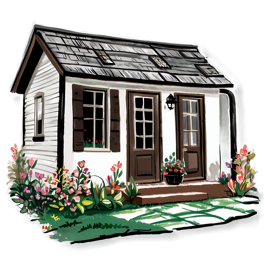 Hand-drawn Cottage Illustration Png Tug96 PNG image