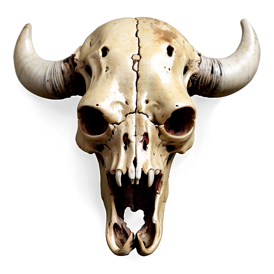 Hand-drawn Cow Skull Png 06132024 PNG image