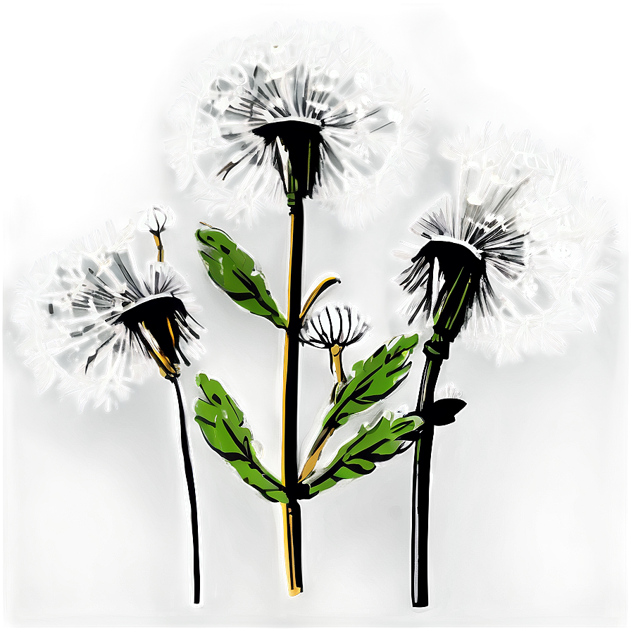 Hand Drawn Dandelion Png 05242024 PNG image