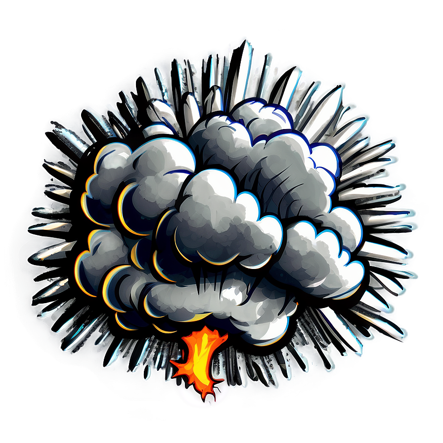 Hand-drawn Explosion Sketch Png 04302024 PNG image