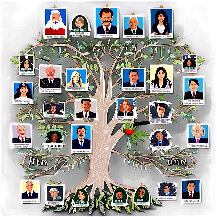 Hand-drawn Family Tree For Reunion Png 06212024 PNG image