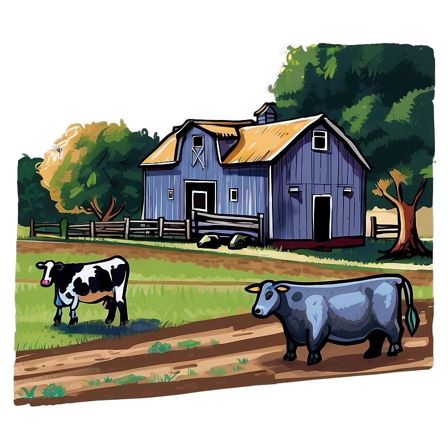 Hand-drawn Farm Sketch Png 05242024 PNG image