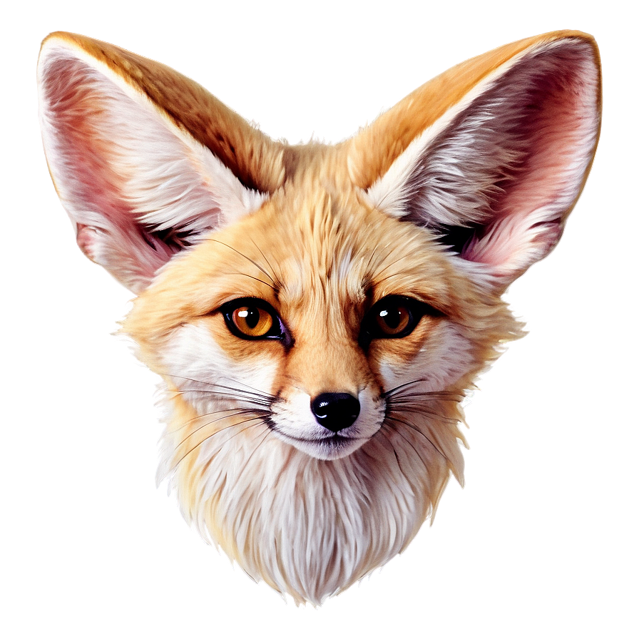 Hand-drawn Fennec Fox Portrait Png Lat PNG image