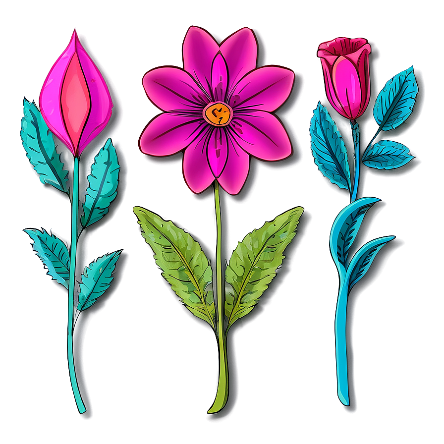 Hand Drawn Floral Elements Png Hms25 PNG image
