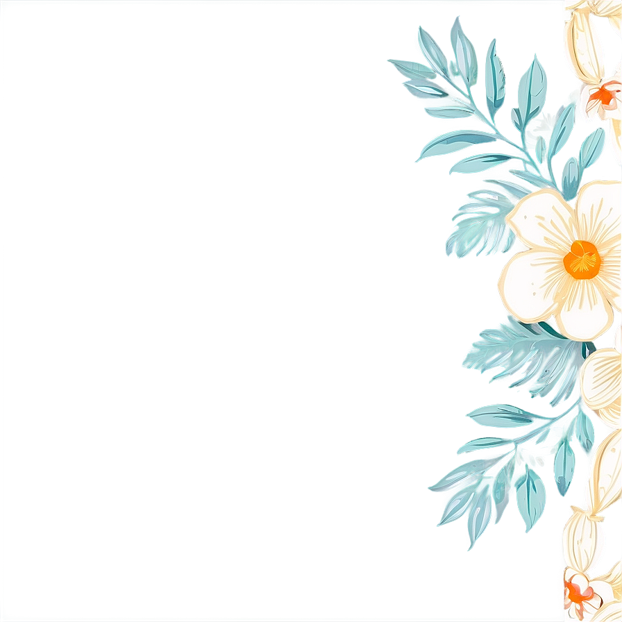 Hand Drawn Flower Border Png 05252024 PNG image