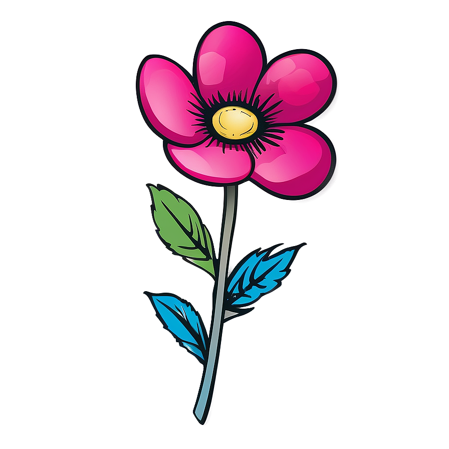 Hand-drawn Flower Outline Png Qgh98 PNG image