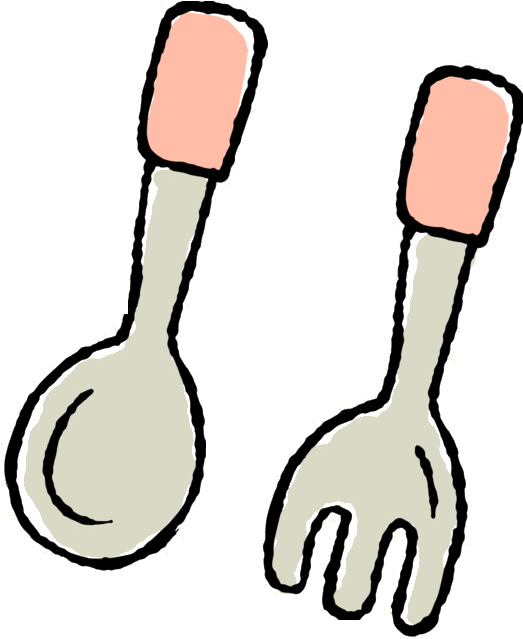 Hand Drawn Forkand Spoon PNG image