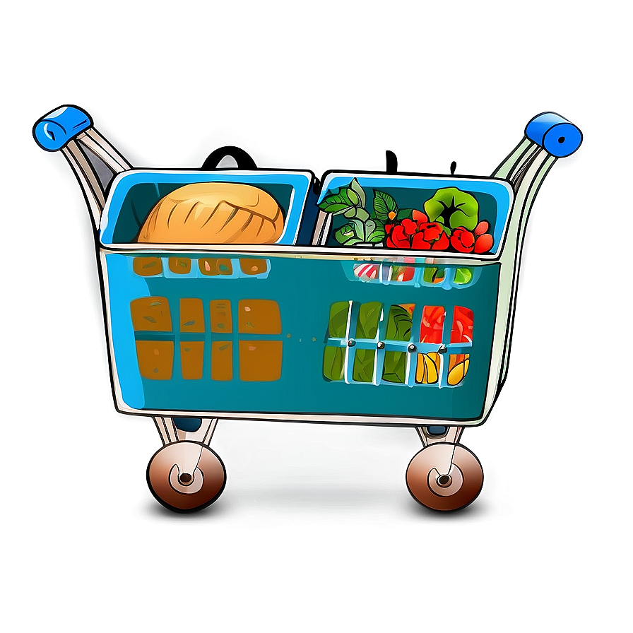 Hand Drawn Grocery Cart Png Ntg79 PNG image