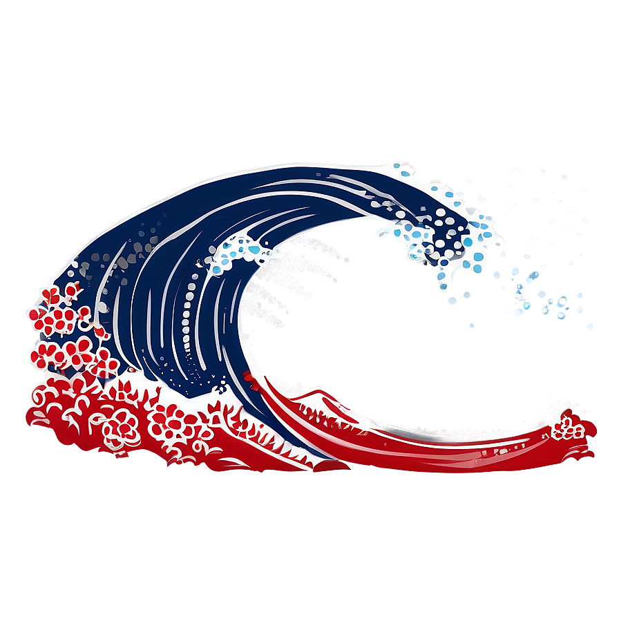 Hand Drawn Japanese Wave Png 2 PNG image