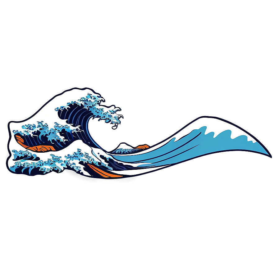 Hand Drawn Japanese Wave Png Nbt PNG image