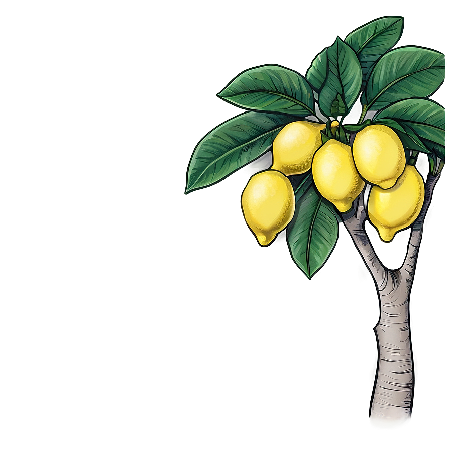 Hand-drawn Lemon Tree Png 50 PNG image