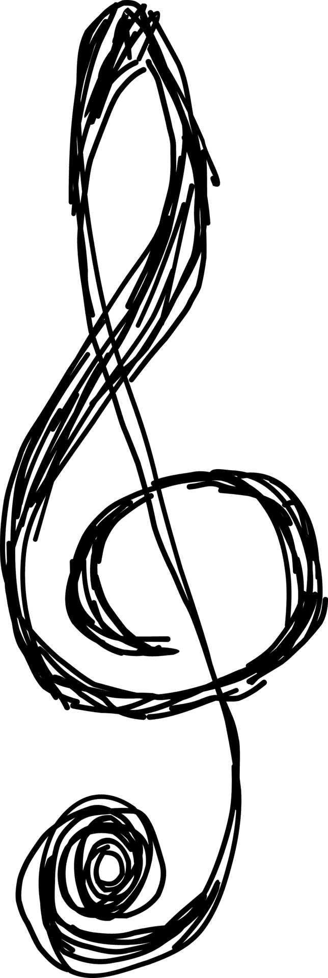 Hand Drawn Music Treble Clef PNG image