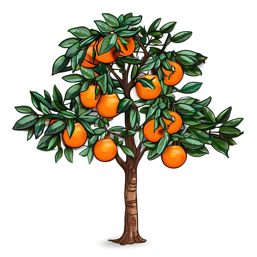 Hand Drawn Orange Tree Png 06132024 PNG image