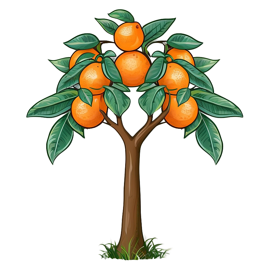 Hand Drawn Orange Tree Png 06132024 PNG image