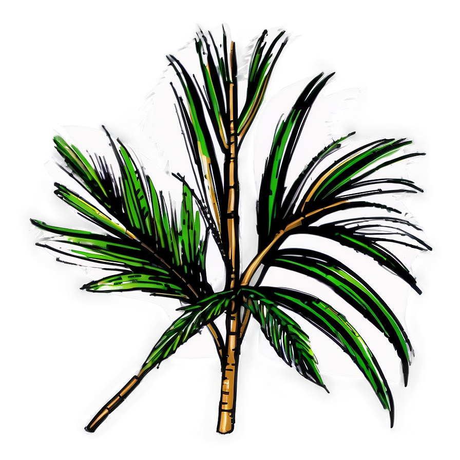 Hand Drawn Palm Leaves Png Oky95 PNG image