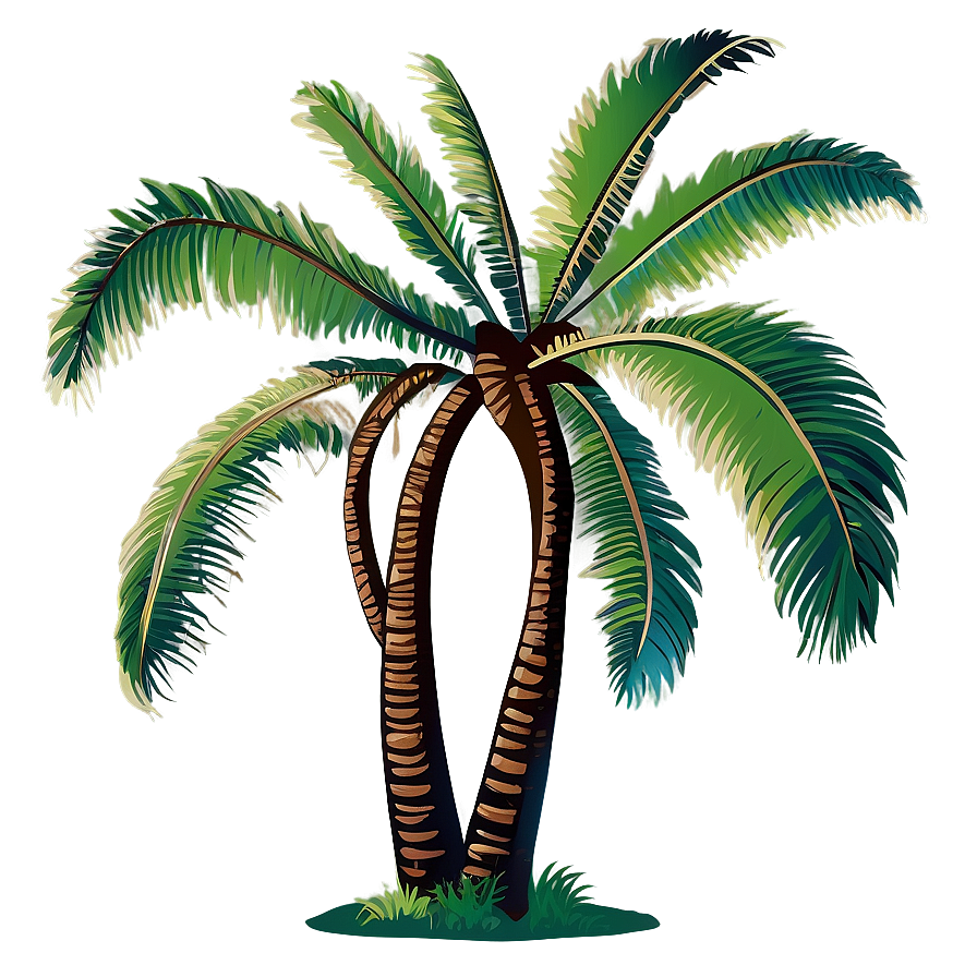 Hand Drawn Palm Tree Silhouette Png Ahj PNG image