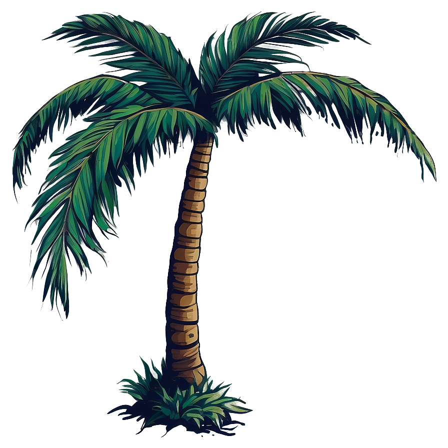 Hand Drawn Palm Tree Silhouette Png Yev PNG image