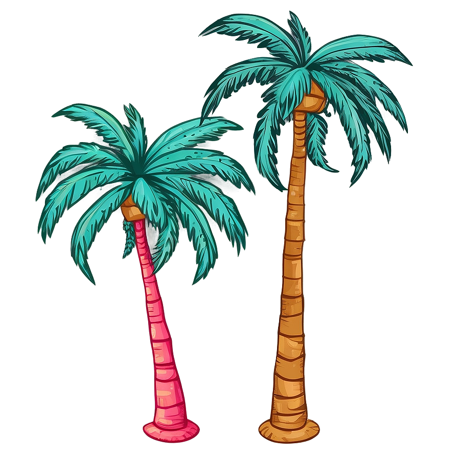 Hand Drawn Palm Trees Png Guv PNG image