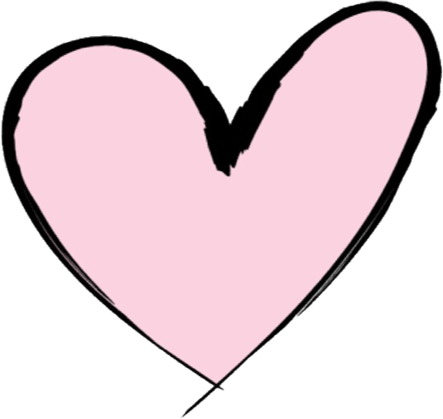 Hand Drawn Pink Heart Sticker PNG image