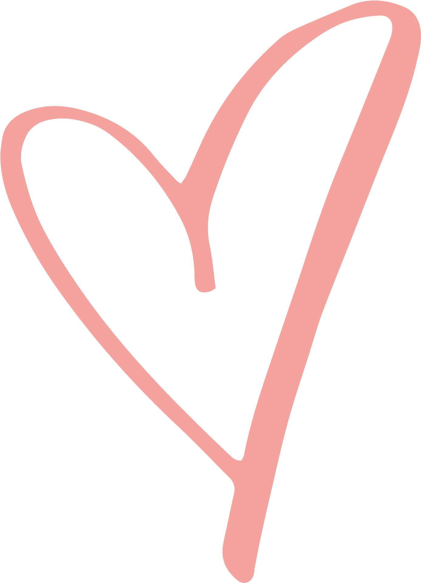 Hand Drawn Pink Heart Transparent Background PNG image