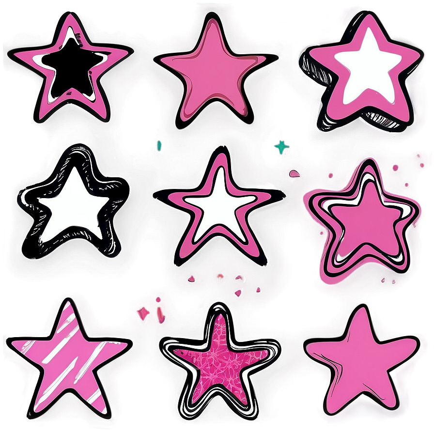 Hand Drawn Pink Stars Png 61 PNG image