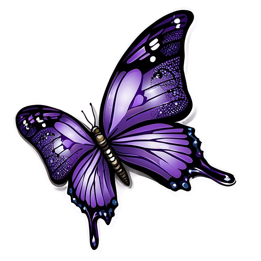 Hand Drawn Purple Butterfly Png Gvm41 PNG image
