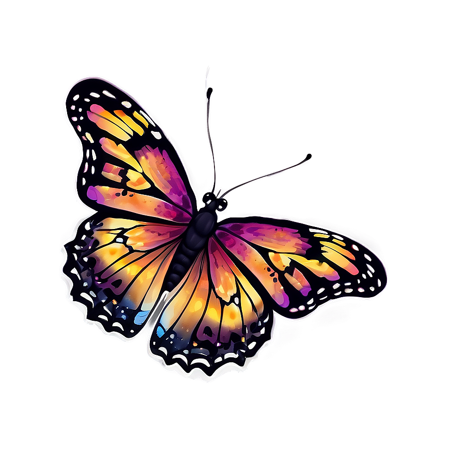 Hand Drawn Purple Butterfly Png Gxy87 PNG image