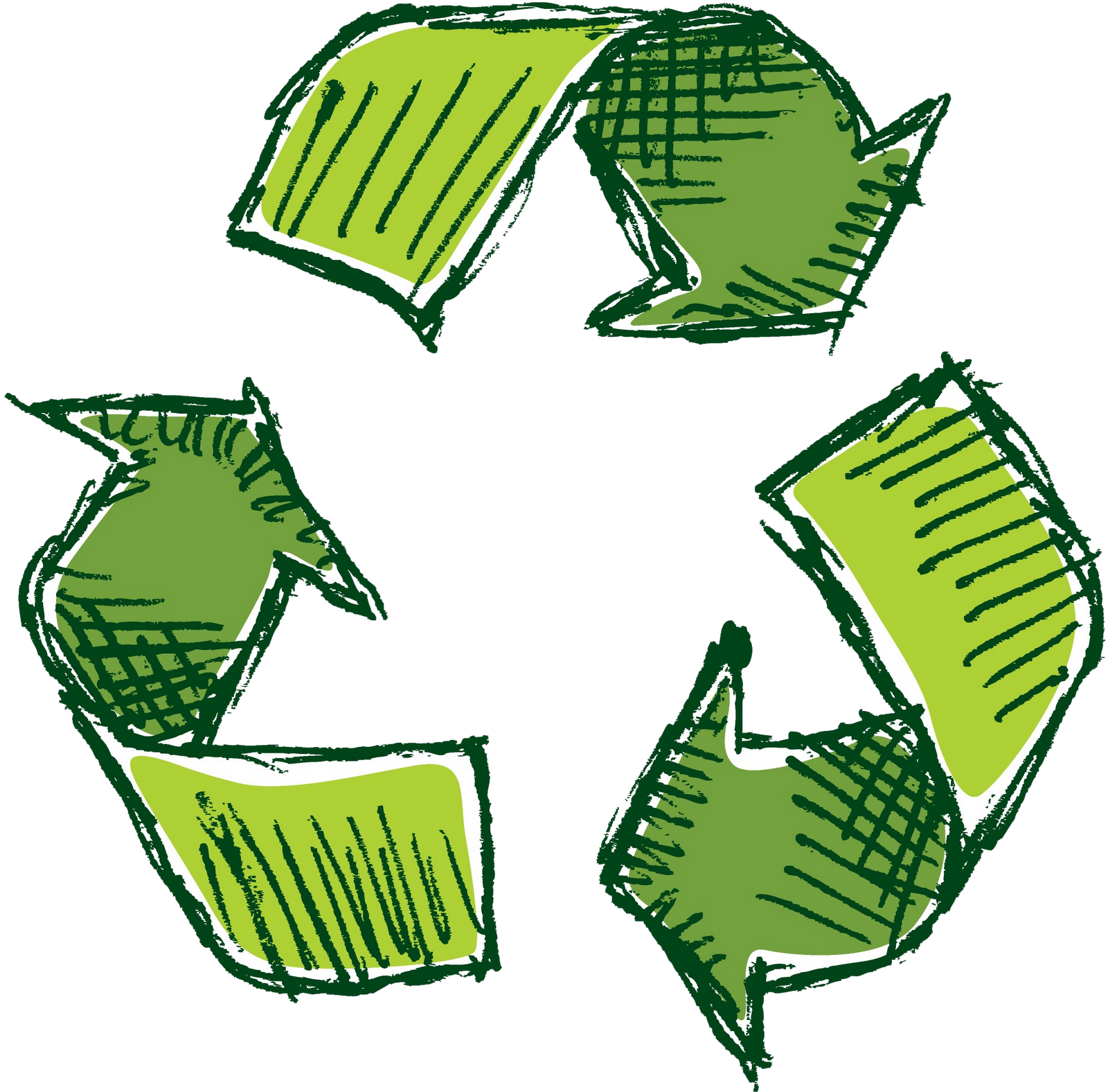 Hand Drawn Recycling Symbol PNG image