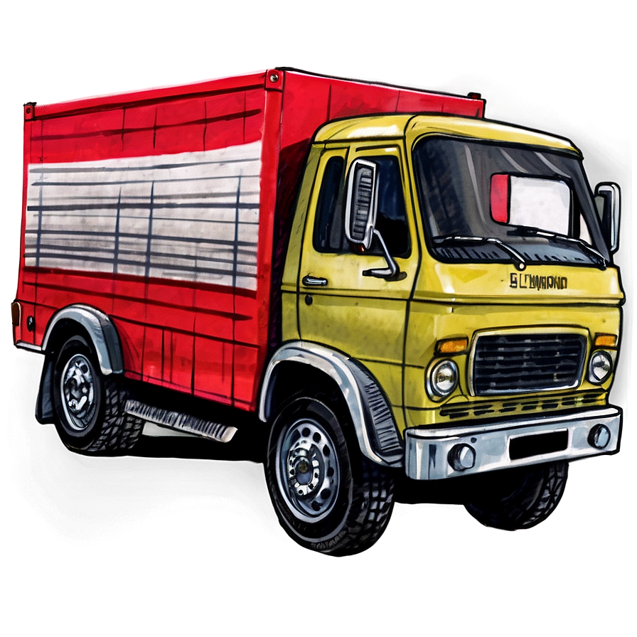 Hand Drawn Red Truck Png Uwq10 PNG image