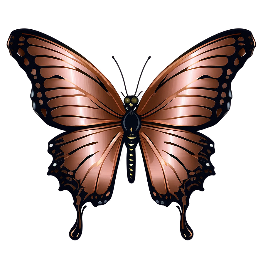 Hand Drawn Rose Gold Butterfly Png Aqy76 PNG image