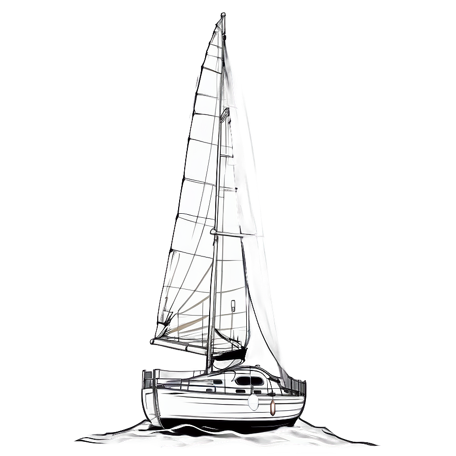 Hand Drawn Sailboat Sketch Png Jli24 PNG image