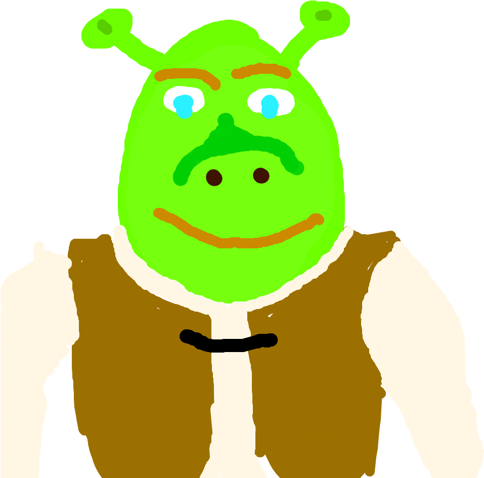 Hand Drawn Shrek Portrait PNG image