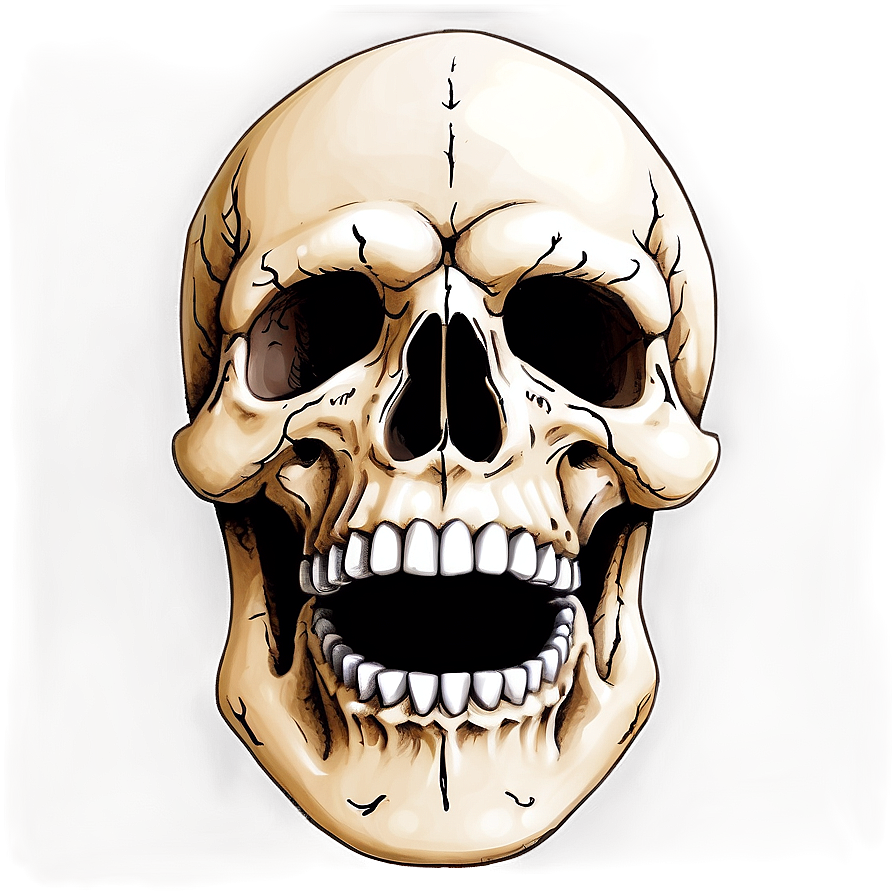 Hand-drawn Skull Face Png 06272024 PNG image