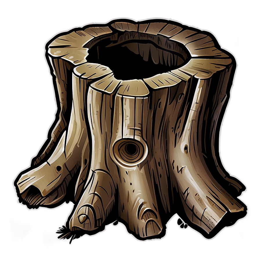 Hand Drawn Tree Stump Png 06132024 PNG image