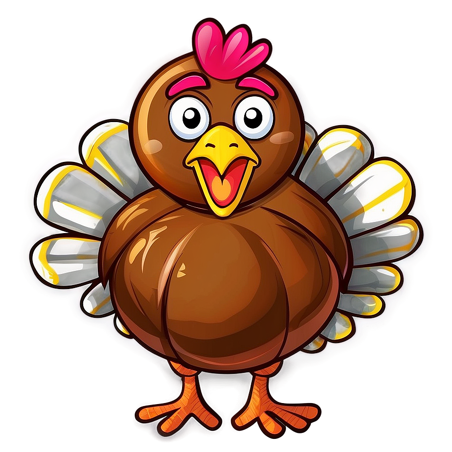 Hand Drawn Turkey Cartoon Png 06262024 PNG image