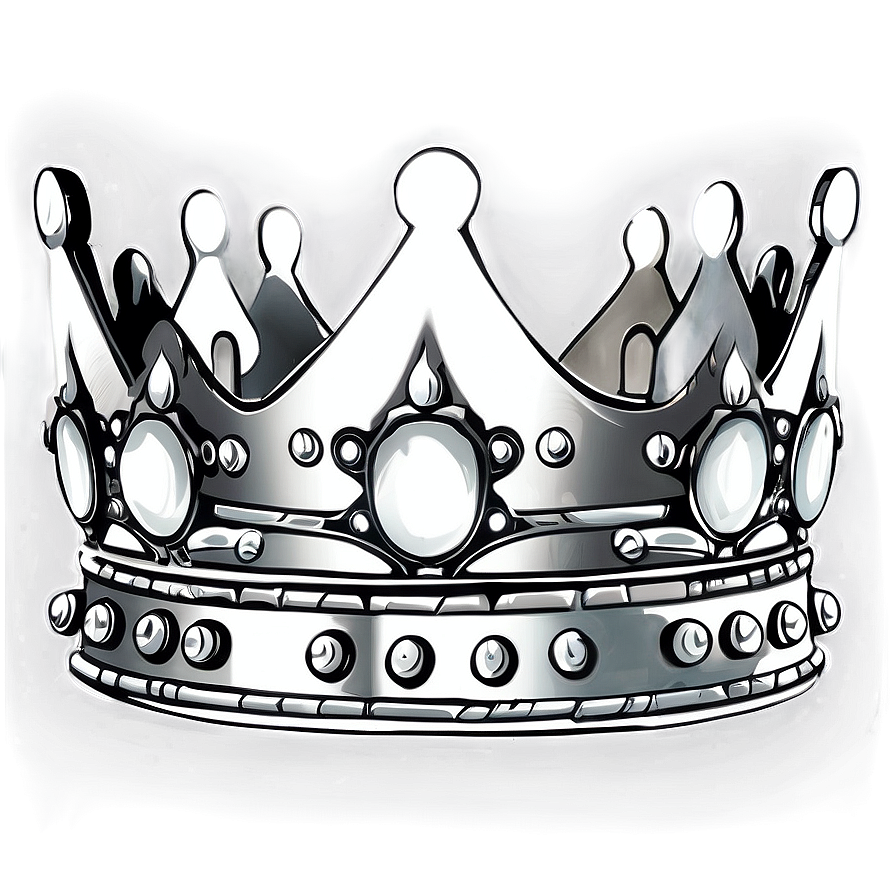 Hand-drawn White Crown Png Jco60 PNG image