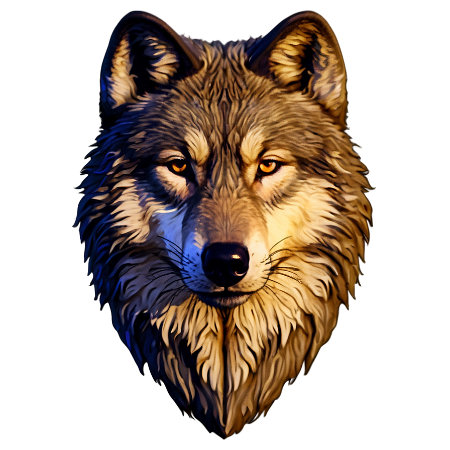 Hand-drawn Wolf Face Outline Png 06292024 PNG image