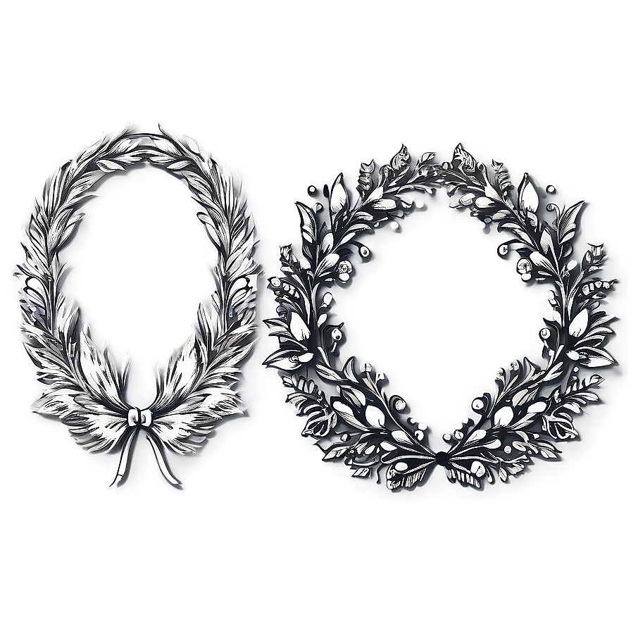 Hand Drawn Wreath Collection Png Hya PNG image