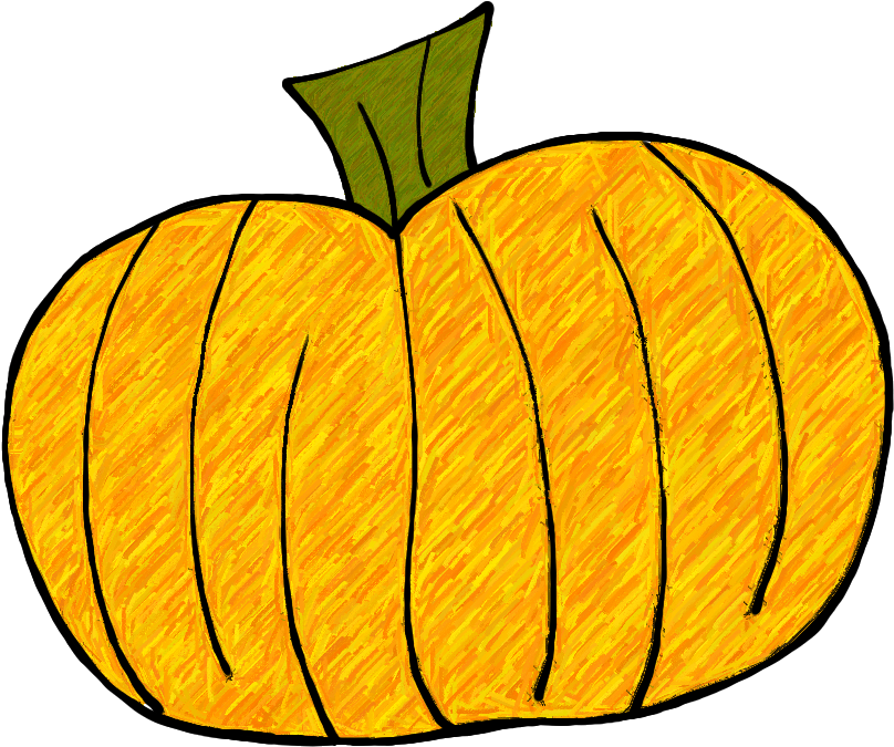 Hand Drawn Yellow Pumpkin.png PNG image