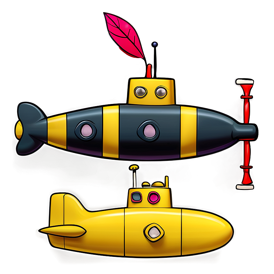 Hand Drawn Yellow Submarine Png 80 PNG image