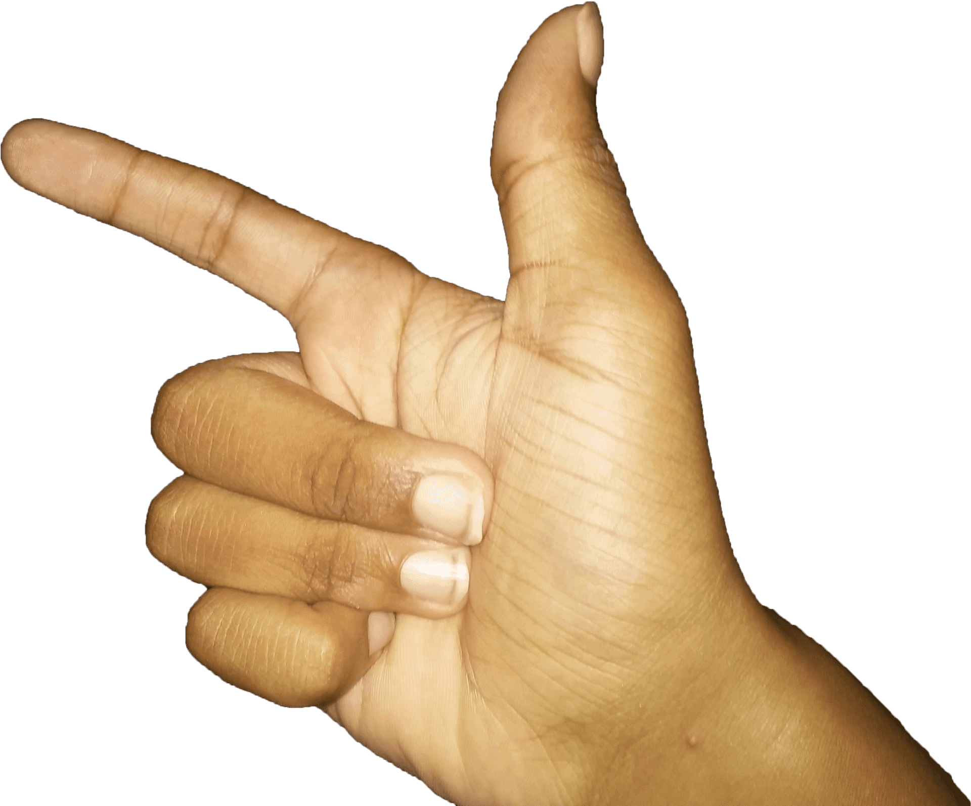 Hand Gesture Imitating Gun PNG image