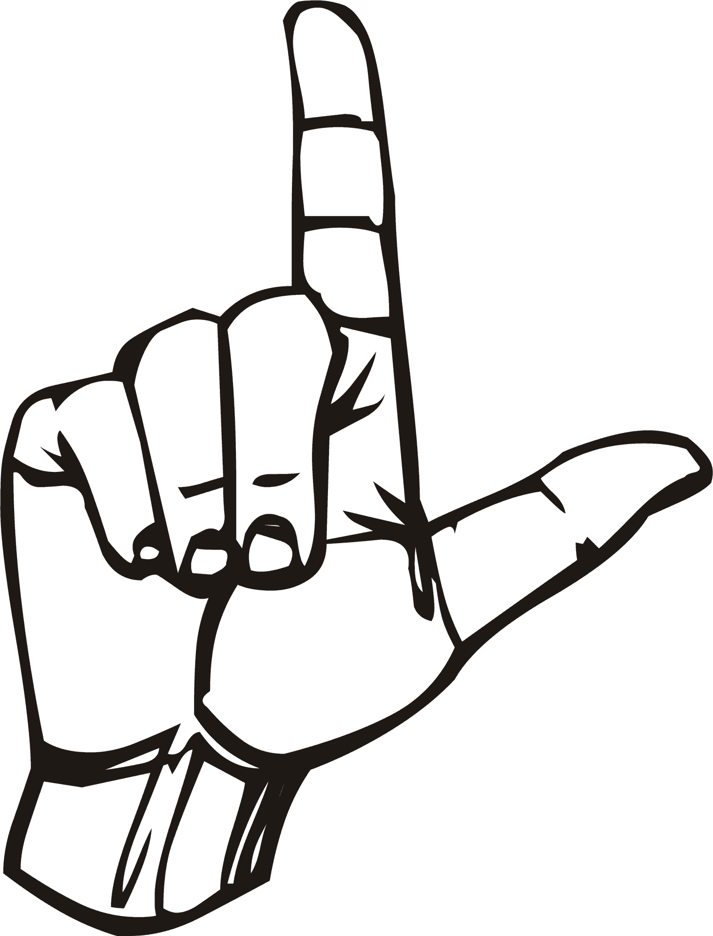 Hand Gesture Letter L Sign Language PNG image