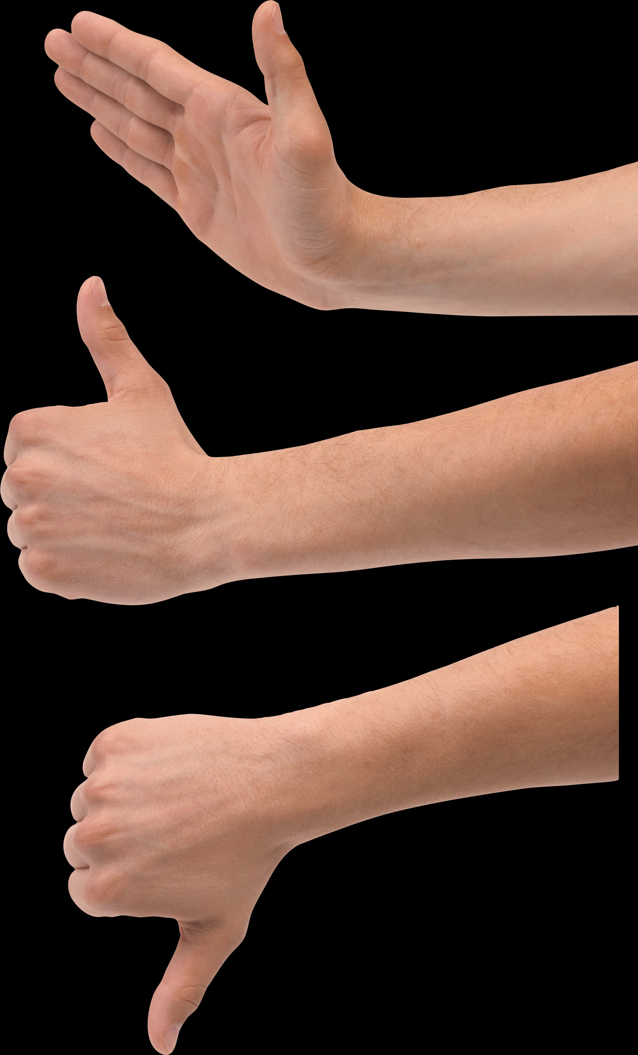 Hand Gestures Thumbs Up Down Side PNG image