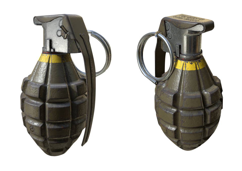 Hand Grenade Dual Views PNG image