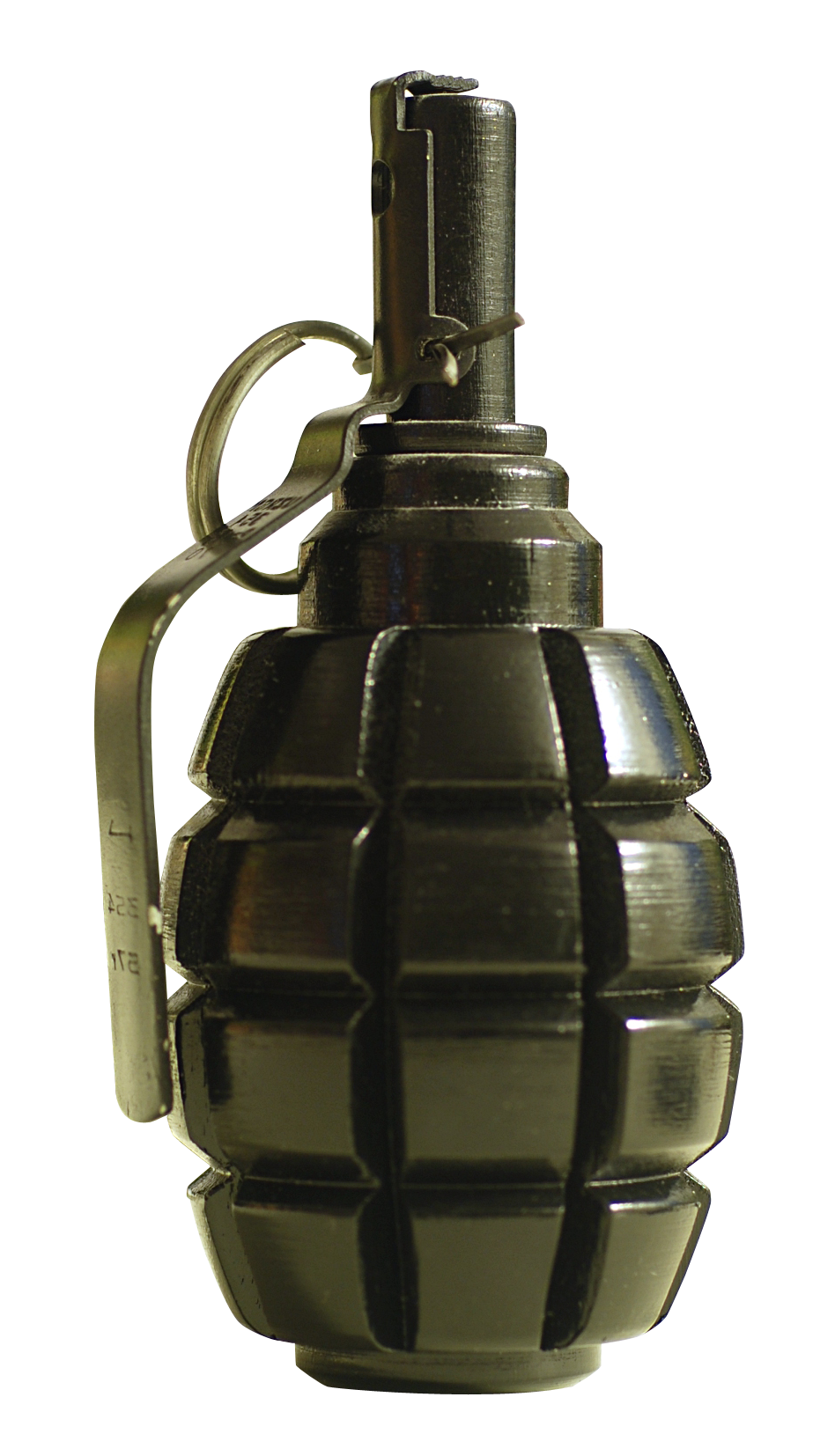 Hand Grenade Isolatedon Blue PNG image