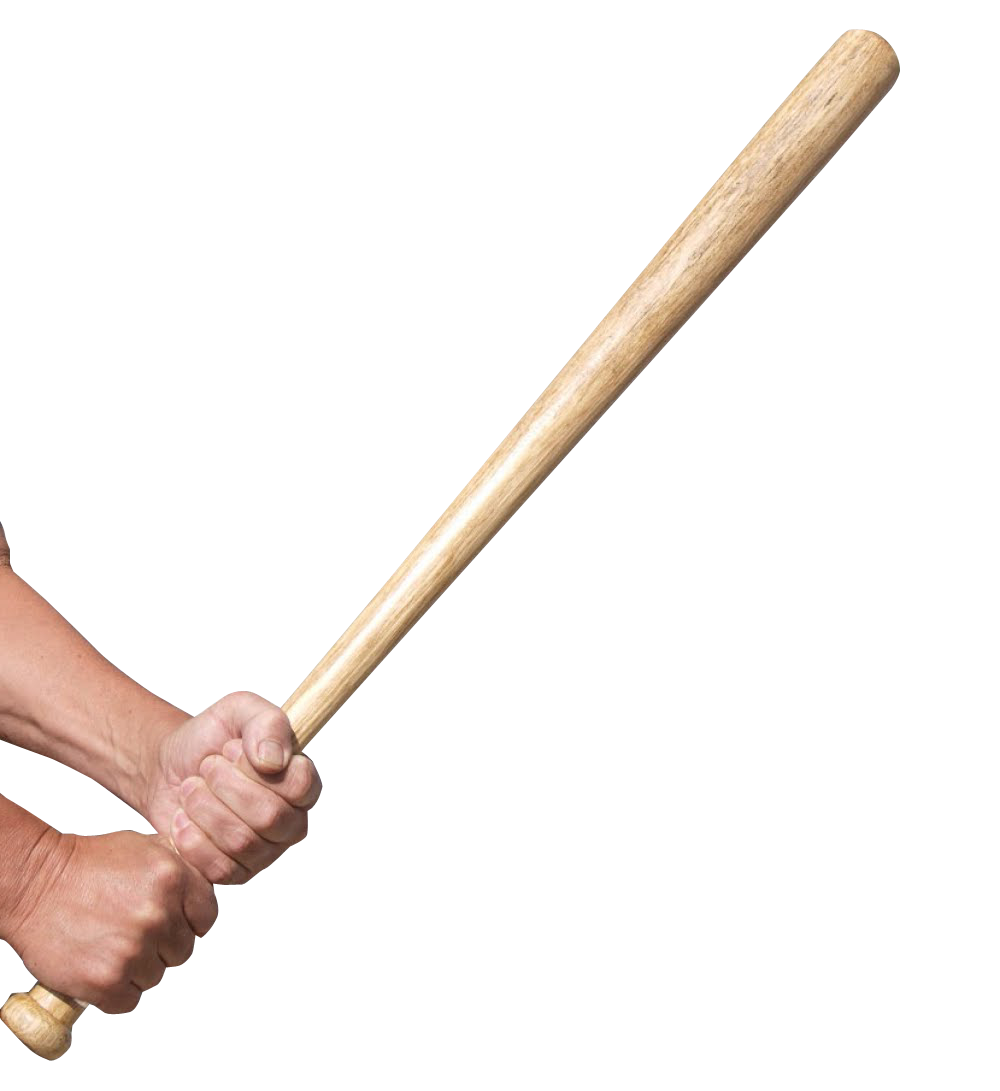 Hand Gripping Baseball Bat PNG image