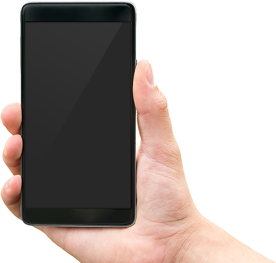 Hand Holding Black Smartphone PNG image